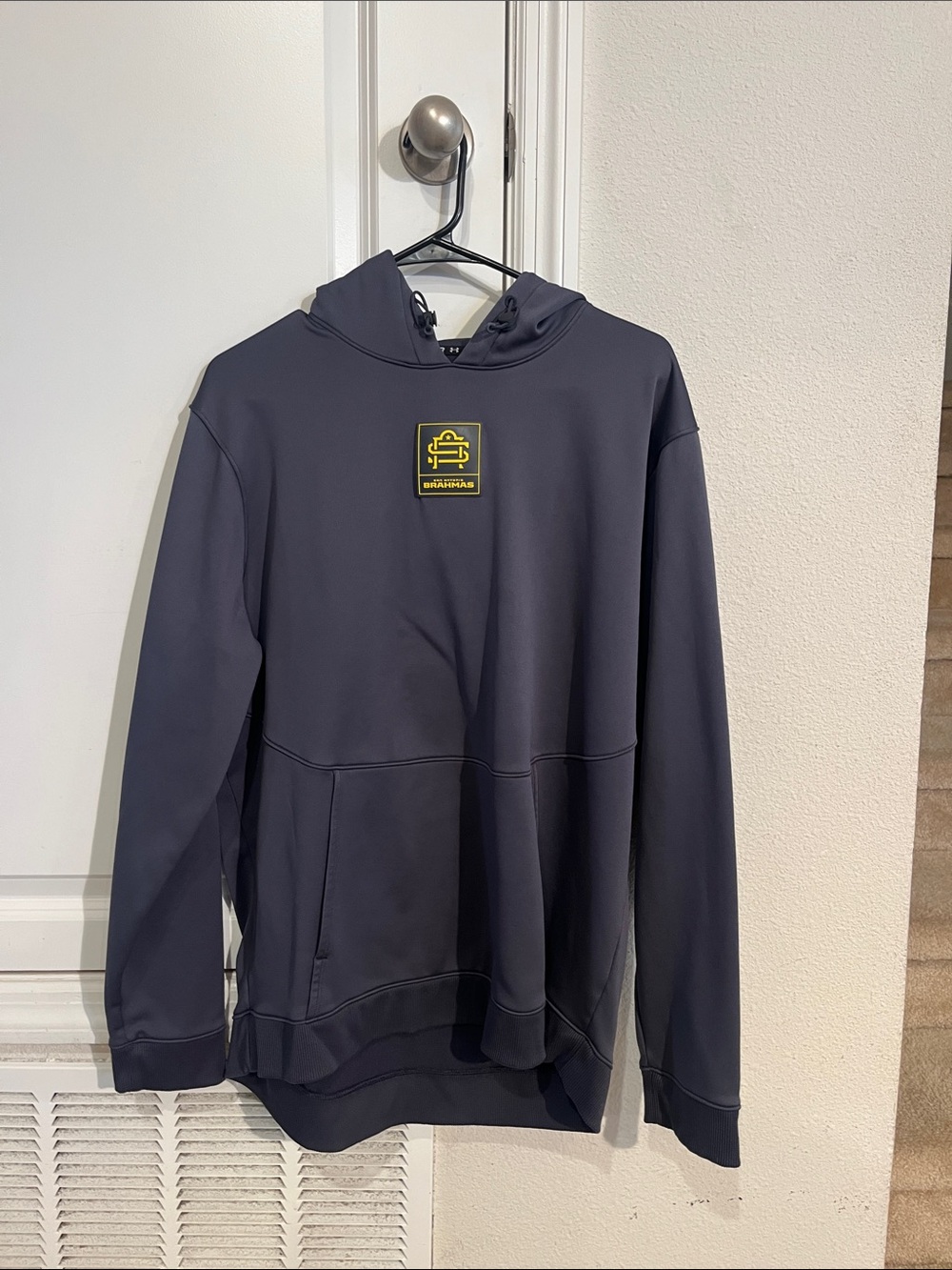 Under Armour Dark Navy Pullover Hoodie with Yellow Logo